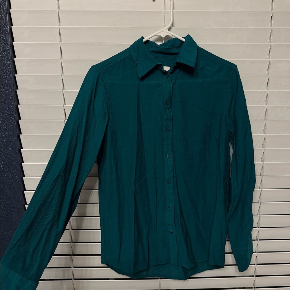Teal Woman’s Button down Shirt